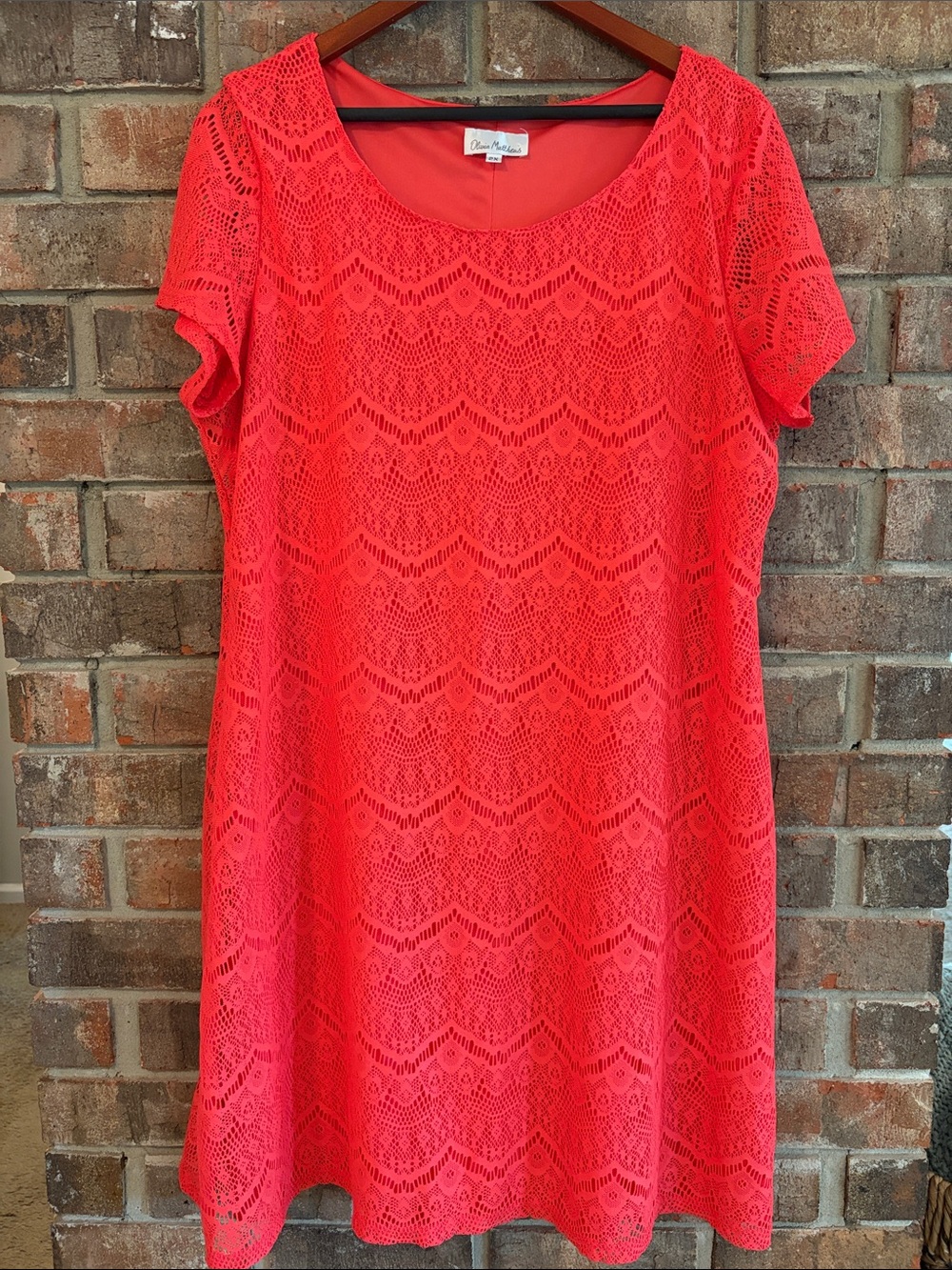 Olivia Matthews Bright Coral Sleeveless Dress